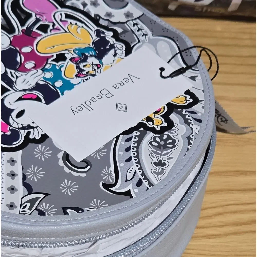 Vera Bradley Whimsy Cosmetic Mickey Mouse Piccadilly Paisley Bag NWT Disney Gray